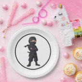 Cartoon Ninja Warrior Boys Verjaardagsfeest Papieren Bordje (Feest)