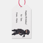 Cartoon Ninja Warrior Boys Verjaardagsfeestje Cade Cadeaulabel (Achterkant)