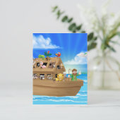 Cartoon Noahs Ark Briefkaart (Staand voorkant)