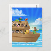 Cartoon Noahs Ark Briefkaart (Voorkant / Achterkant)
