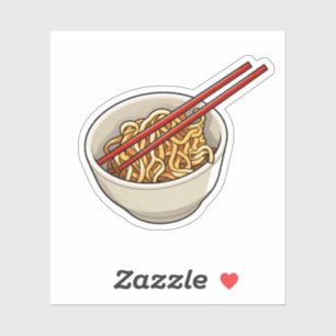 Cartoon noedels illustratie sticker