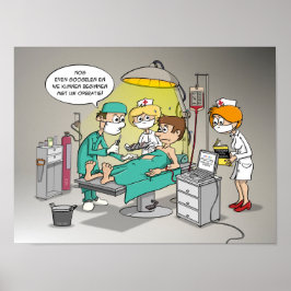 Cartoon; Nog even googelen en we kunnen opereren Poster