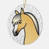 Cartoon Noors Fjord Horse Head Keramisch Ornament (Links)