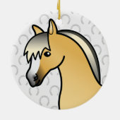 Cartoon Noors Fjord Horse Head Keramisch Ornament (Achterkant)