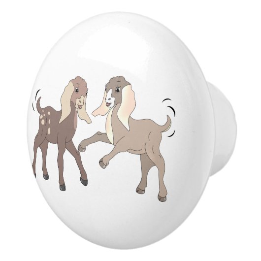 Cartoon Nubische geit Kinder Keramische Knop (Rechts)