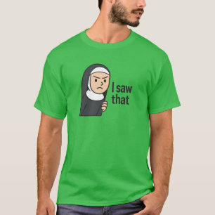 cartoon Nun, ik zag die Jezusmeme T-shirt