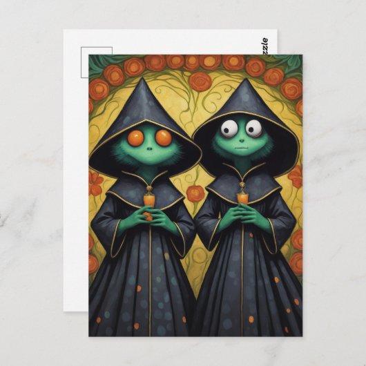 Cartoon Nuns Briefkaart (Voorkant / Achterkant)