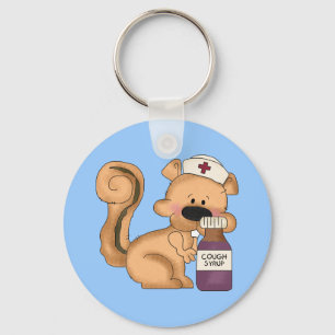 Cartoon Nurse eekhoorn sleutelhanger