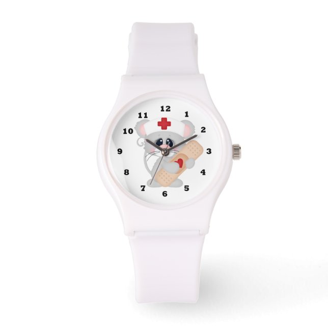 Cartoon Nurse sporty wrist watch Horloge (Voorkant)