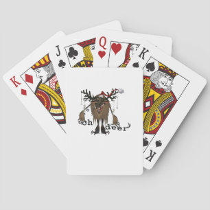 Cartoon O jee Grappig Rendier Kerstmis Gamer Cadea Pokerkaarten