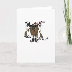 Cartoon O jee leuk rendier kerstgeschenk voor game Kaart