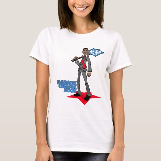 Cartoon Obama T-shirt (Voorkant)