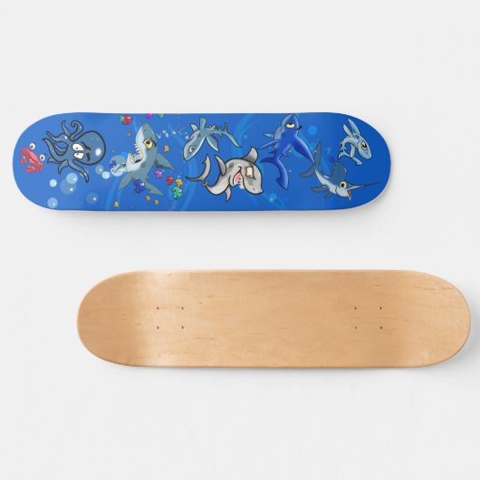 Cartoon Ocean Persoonlijk Skateboard (Horizontaal)