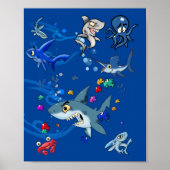 Cartoon Ocean Poster (Voorkant)