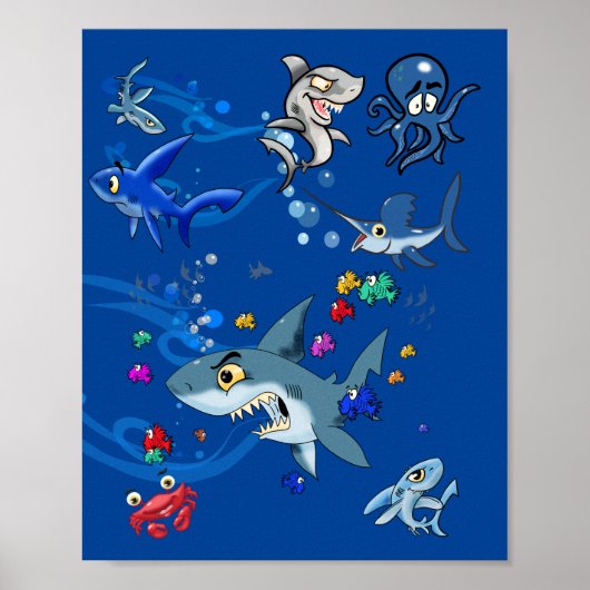 Cartoon Ocean Poster (Voorkant)