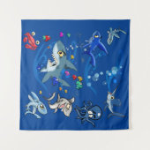 Cartoon Ocean Wandkleed (Voorkant (horizontaal))