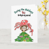 Cartoon Octopus Christmas Kaart (Gele Bloem)