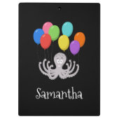 Cartoon Octopus Colorful Balloons Klembord (Achterkant)