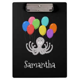 Cartoon Octopus Colorful Balloons Klembord