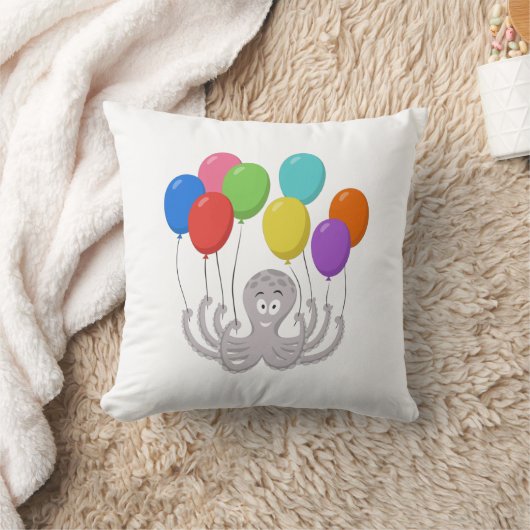 Cartoon Octopus Colorful Balloons Kussen (Deken)