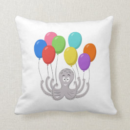 Cartoon Octopus Colorful Balloons Kussen