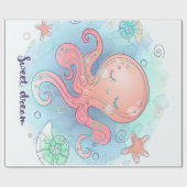 Cartoon Octopus | Cute Octopus Sweet Dream Cadeaupapier (Vlak)