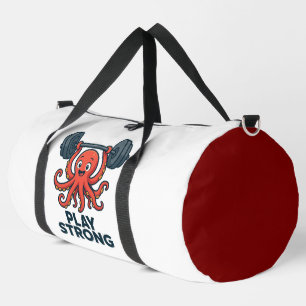 Cartoon Octopus Gewichtheffen - Speel Sterke Gym Plunjezak