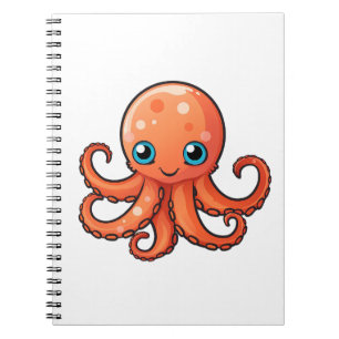 Cartoon octopus illustratie notitieboek