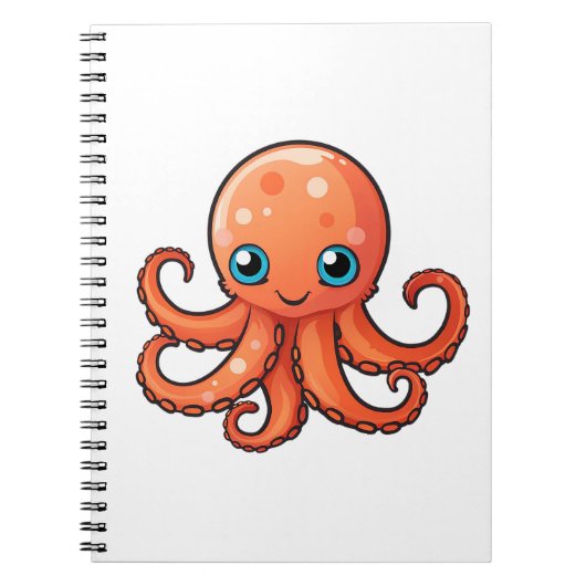 Cartoon octopus illustratie notitieboek (Voorkant)