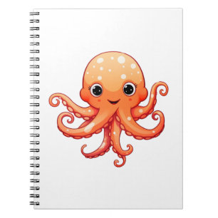 Cartoon octopus illustratie notitieboek