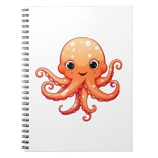 Cartoon octopus illustratie notitieboek (Voorkant)