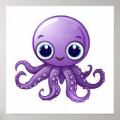 Cartoon octopus illustratie poster (Voorkant)