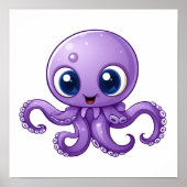 Cartoon octopus illustratie poster (Voorkant)
