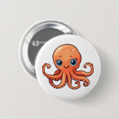 Cartoon octopus illustratie ronde button 5,7 cm (Voorkant /achterkant)