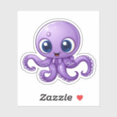 Cartoon octopus illustratie sticker (Vel)