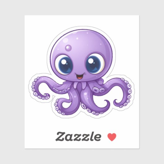 Cartoon octopus illustratie sticker (Vel)