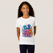  Cartoon Octopus Kids T-Shirt (Voorkant volledig)
