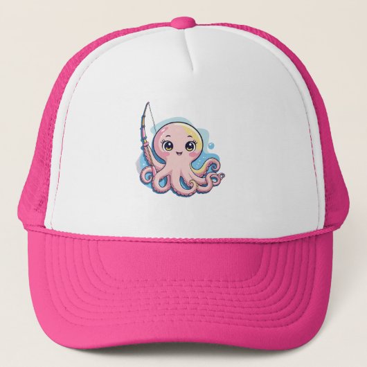 Cartoon Octopus Kids Tee Trucker Pet (Voorkant)