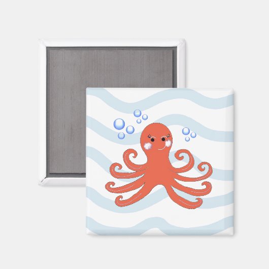 Cartoon Octopus Magneet (Voorkant / Achterkant)