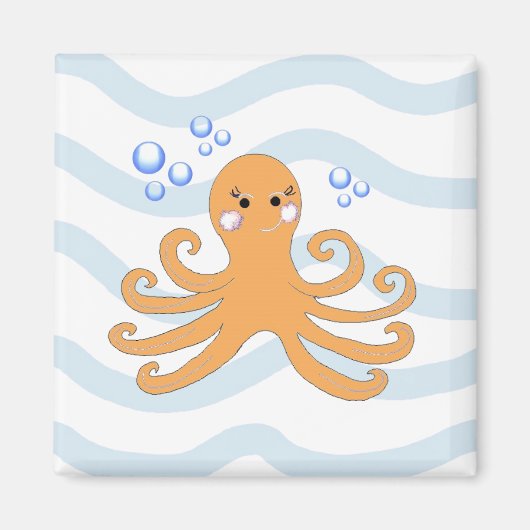 Cartoon Octopus Magneet (Voorkant)