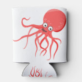 Cartoon octopus oranje rood zee blikjeskoeler (Achterkant)