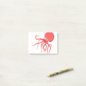 Cartoon octopus oranje rood zee post-it® notes (Op bureau)