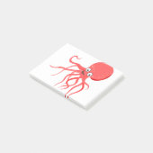 Cartoon octopus oranje rood zee post-it® notes (Schuin)