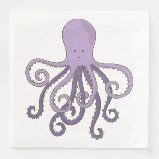 Cartoon Octopus Servet (Voorkant)