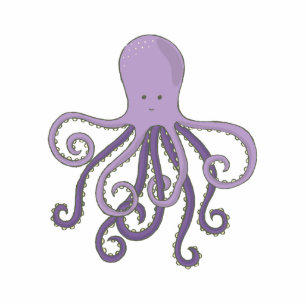 Cartoon Octopus Staand Fotobeeldje