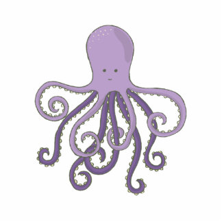 Cartoon Octopus Staand Fotobeeldje