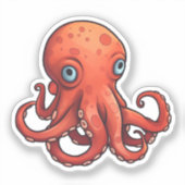 Cartoon octopus sticker (Voorkant)