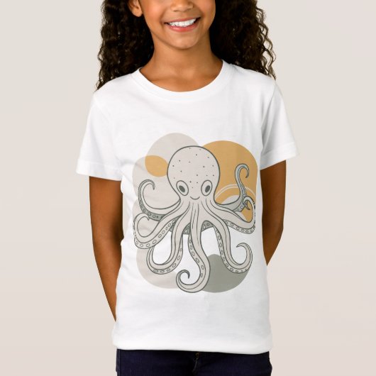 Cartoon octopus. Zee octopus T-shirt (Voorkant)