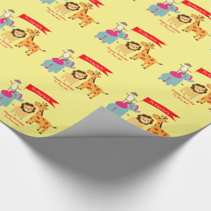 Cartoon Oerwoud Dieren Happy Birthday Specialized Cadeaupapier