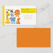 Cartoon Oerwoud Dieren Kinderdagzorg Visitekaartje (Voorkant / Achterkant)